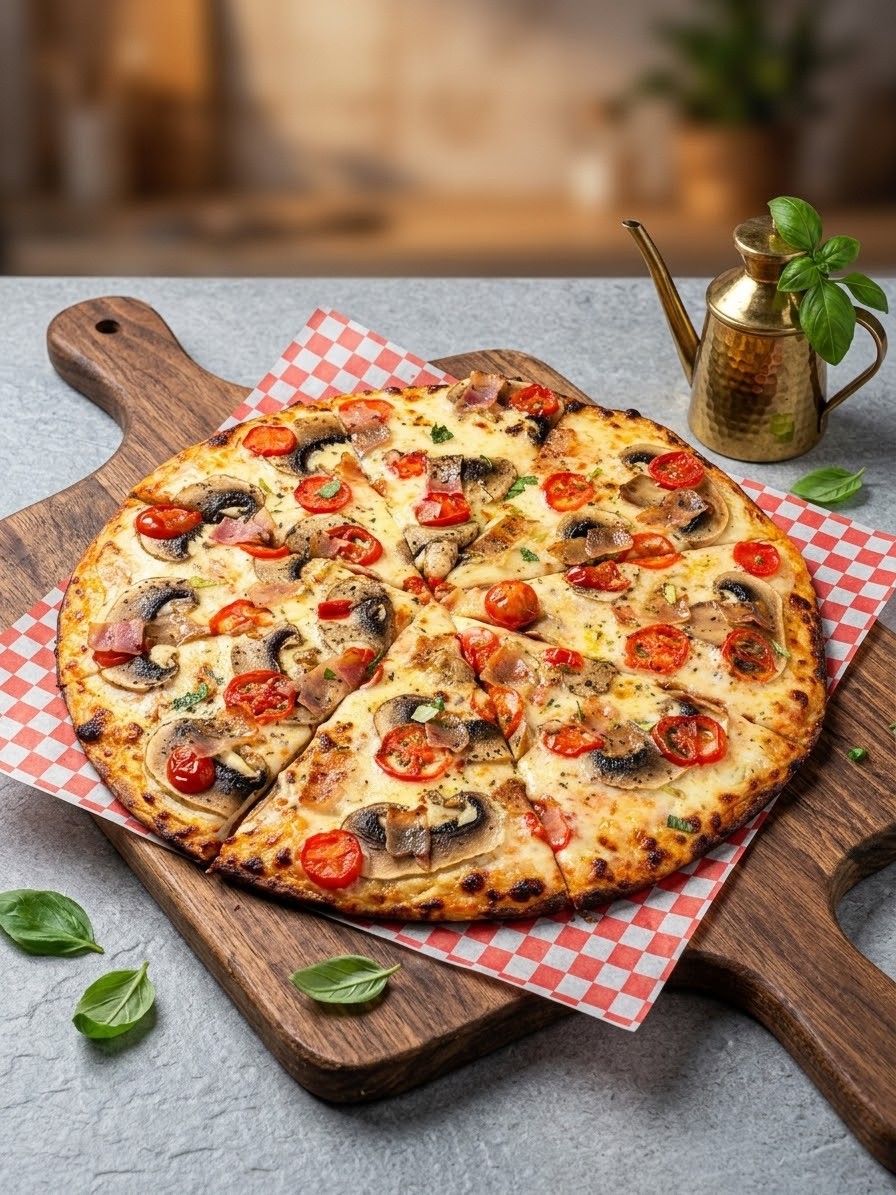 Pizza artesanal Velandia recién horneada
